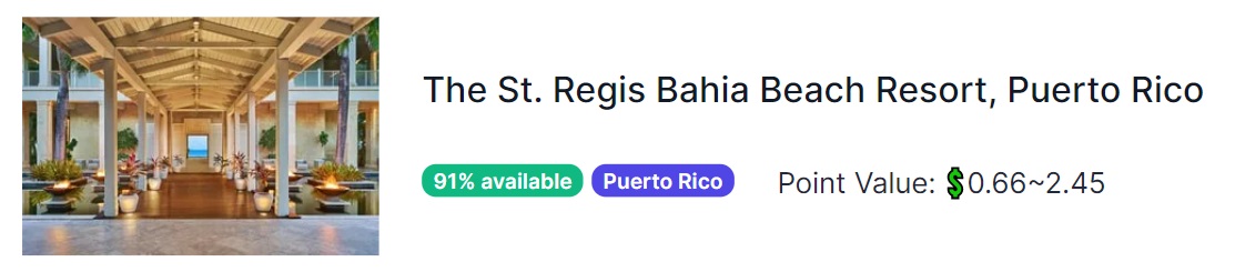 The St. Regis Bahia Beach Resort, Puerto Rico availability