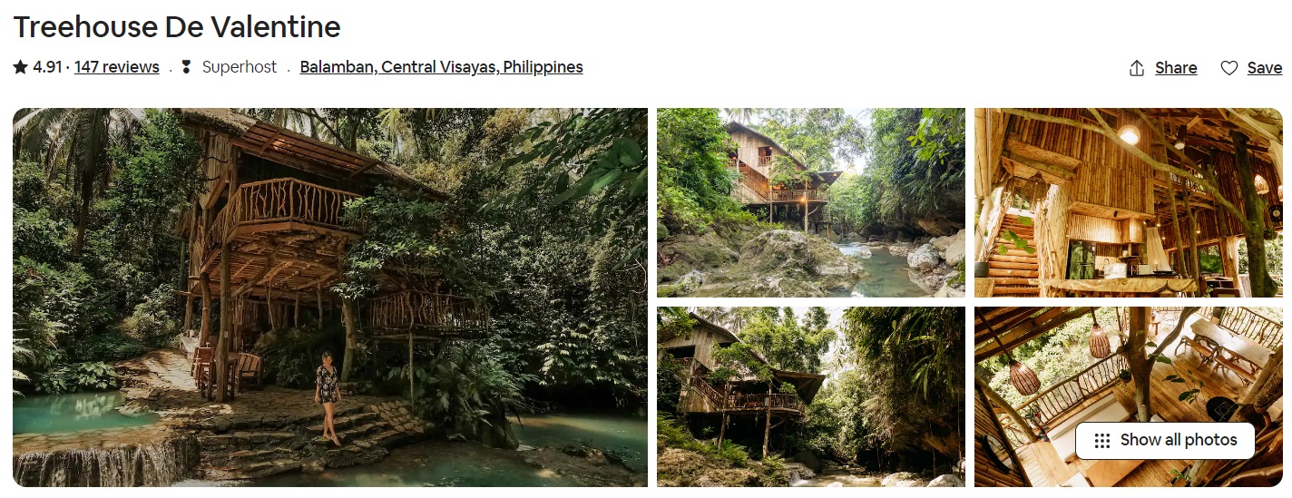Airbnb Treehouse De Valentine in the Philippines