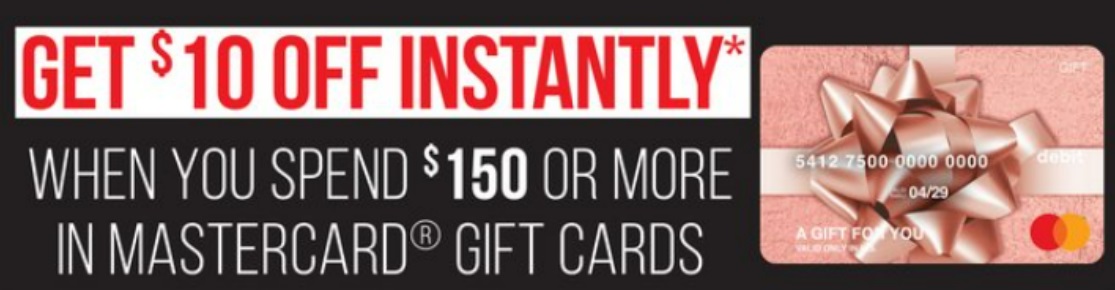 Hy-Vee $150 Mastercard $10 off gift card deal