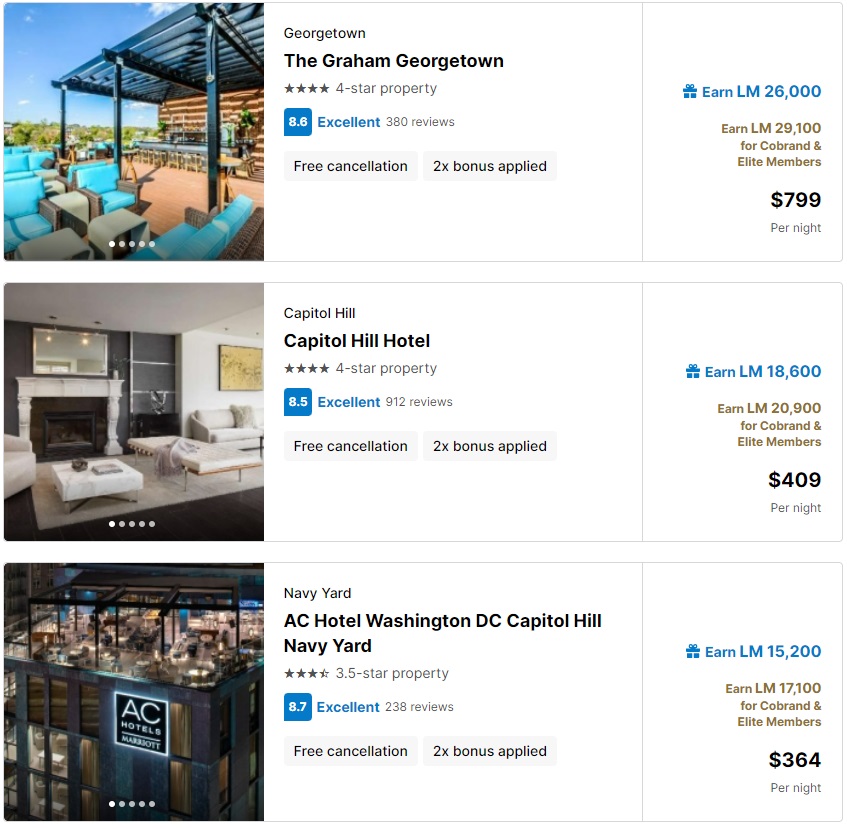 LifeMiles hotels promotion examples
