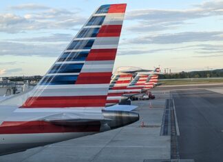 airplanes parked on a runway