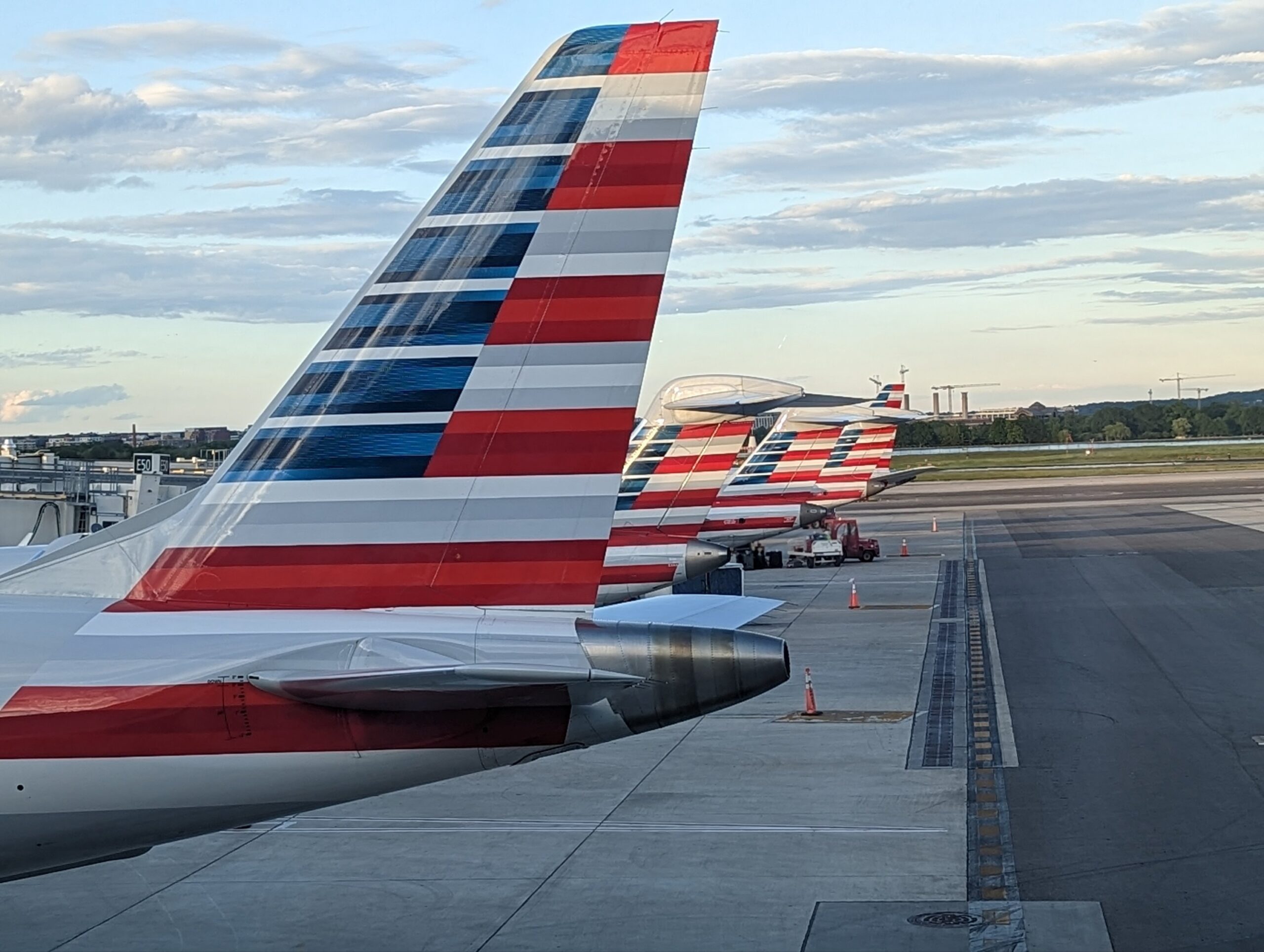 airplanes parked on a runway