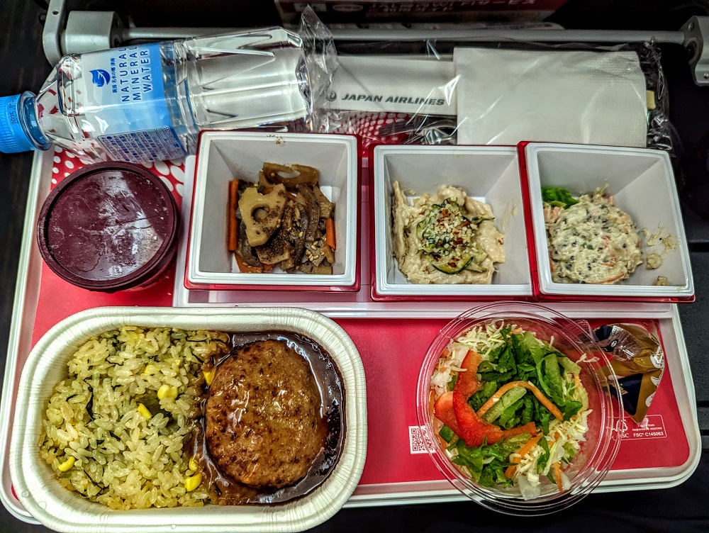 Economy class meal on Japan Airlines NRT-MNL
