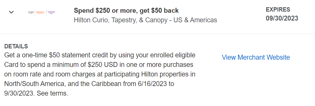Hilton Curio Tapestry & Canopy Amex Offer