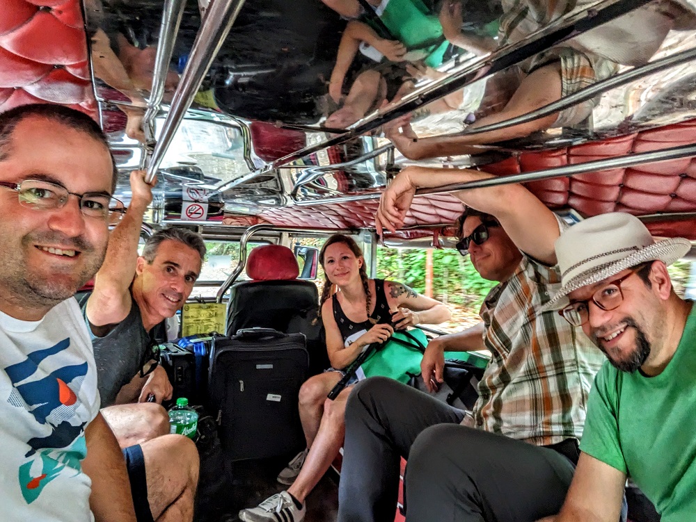 In the jeepney on the way to our Airbnb