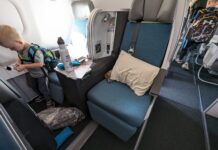 a seat in an airplane