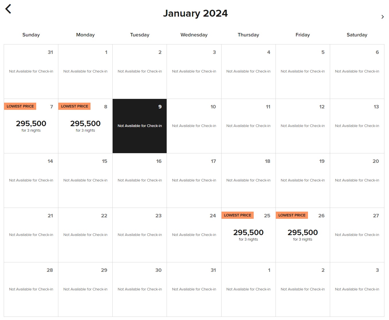 a calendar with a black and orange check list