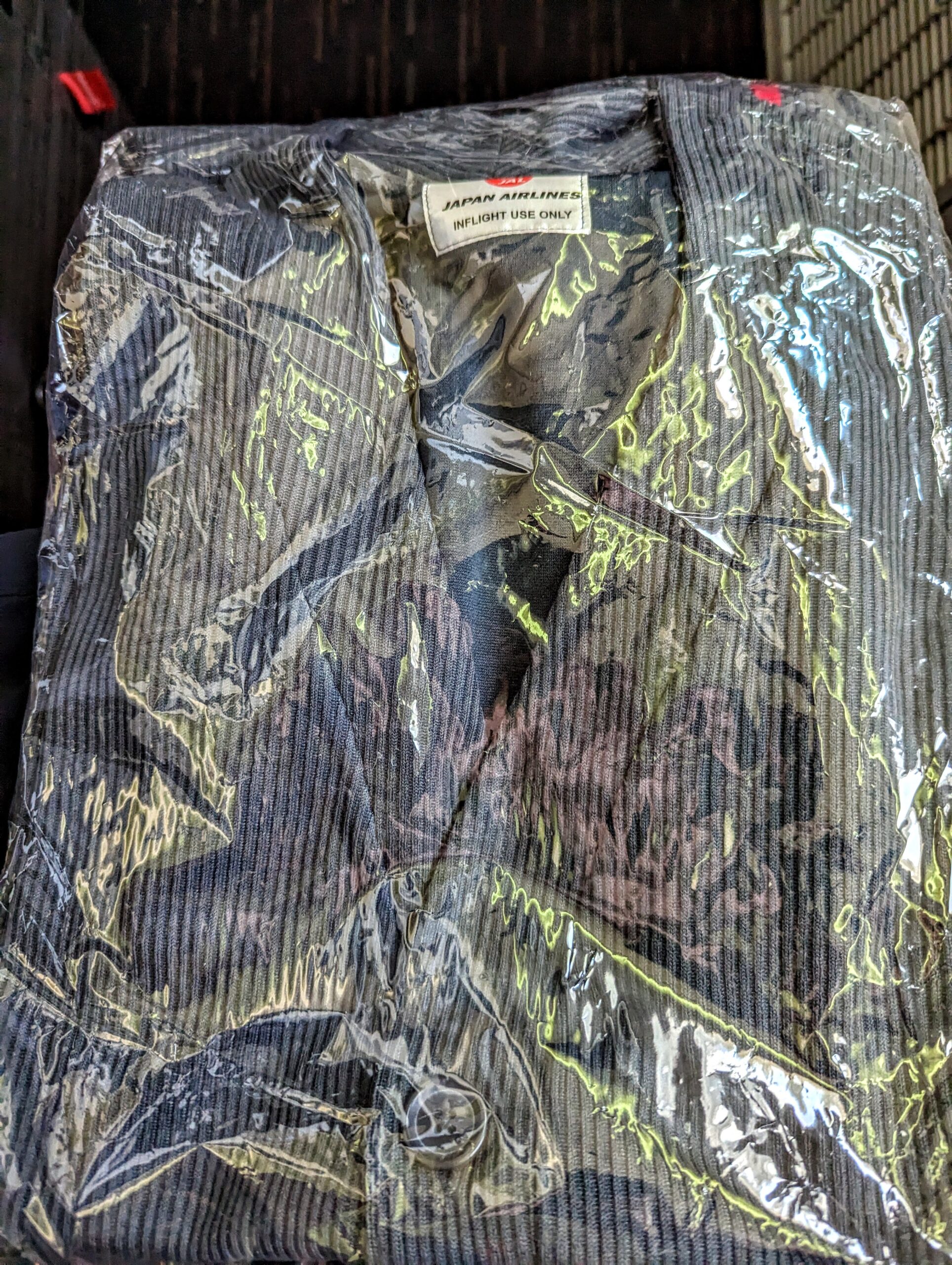a jacket in a plastic bag