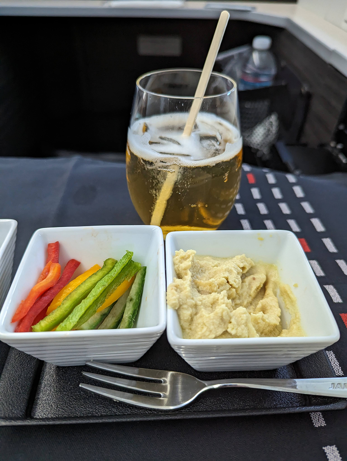 Veggies with Hummus on JAL