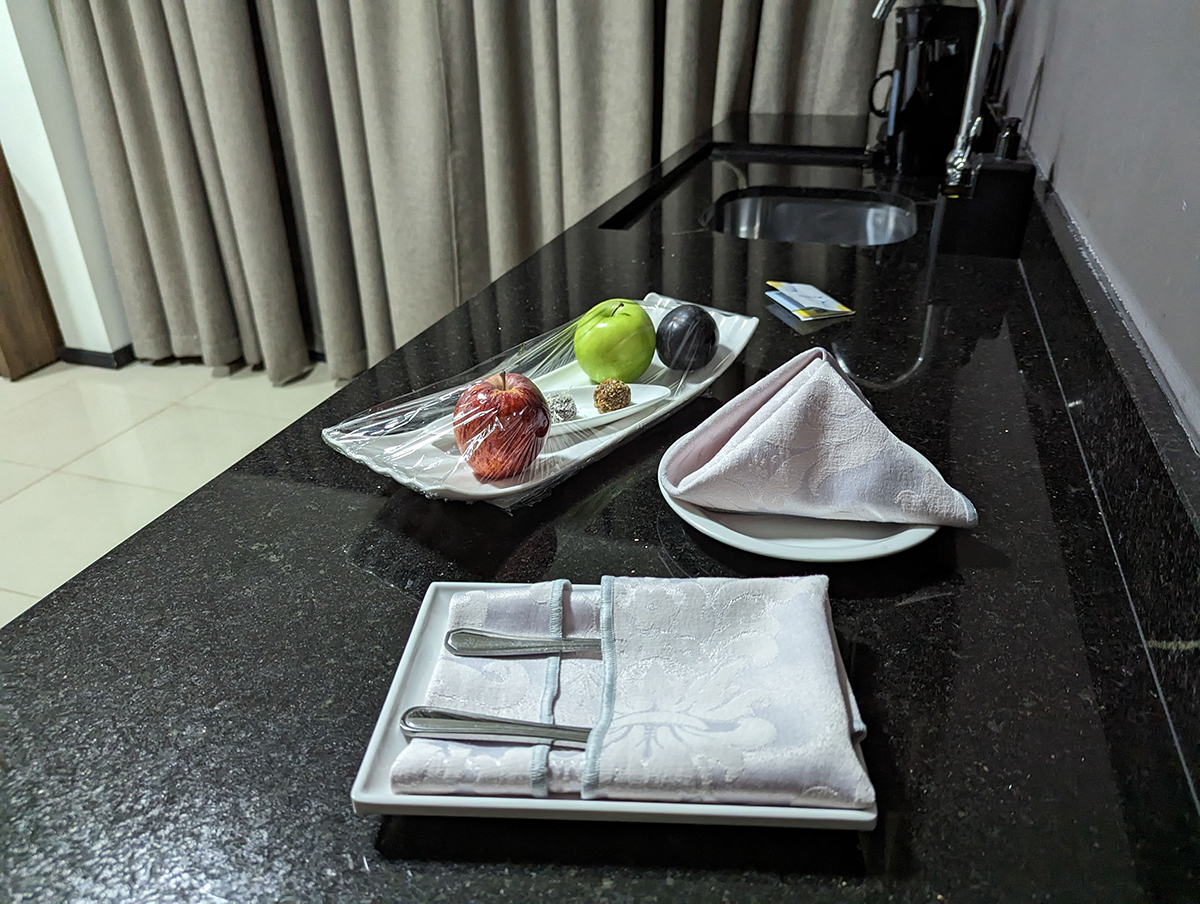 Welcome gifts at the Wyndham Golden Suites Foz do Iguacu