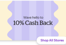 a purple and white striped background with text