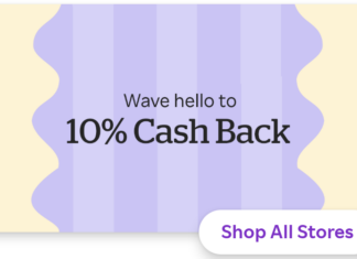 a purple and white striped background with text