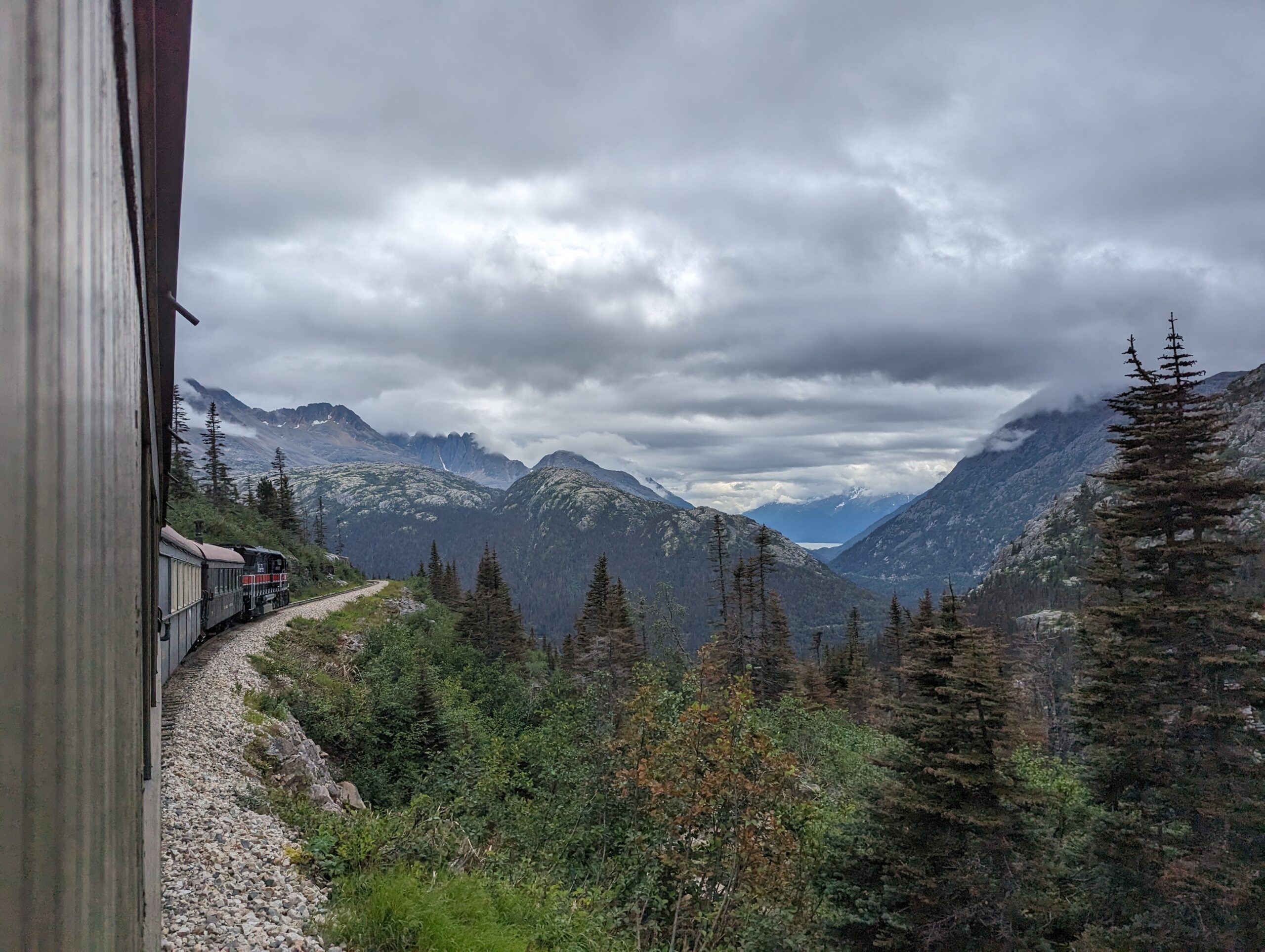 a train going down a mountain