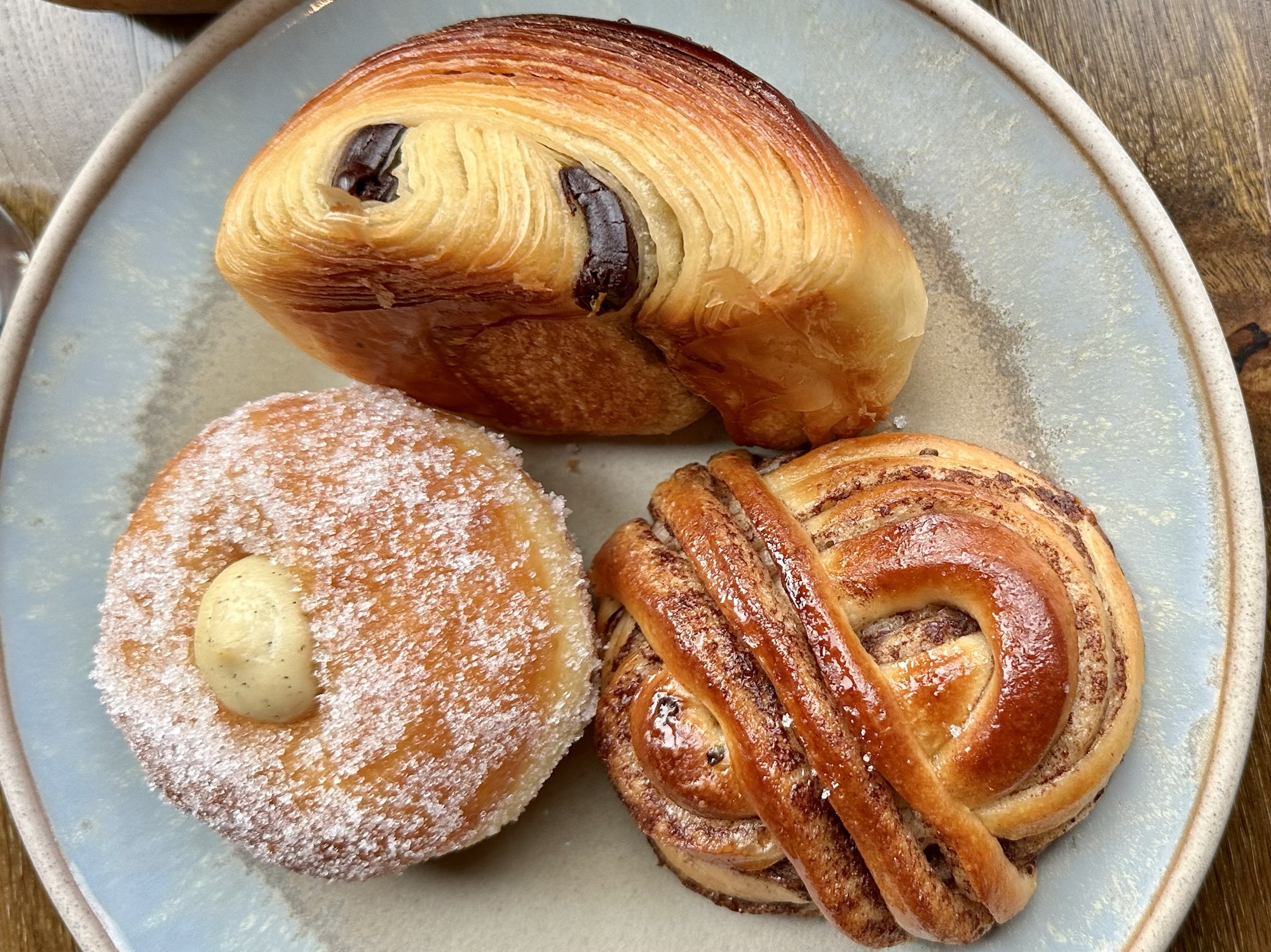 a plate of pastries