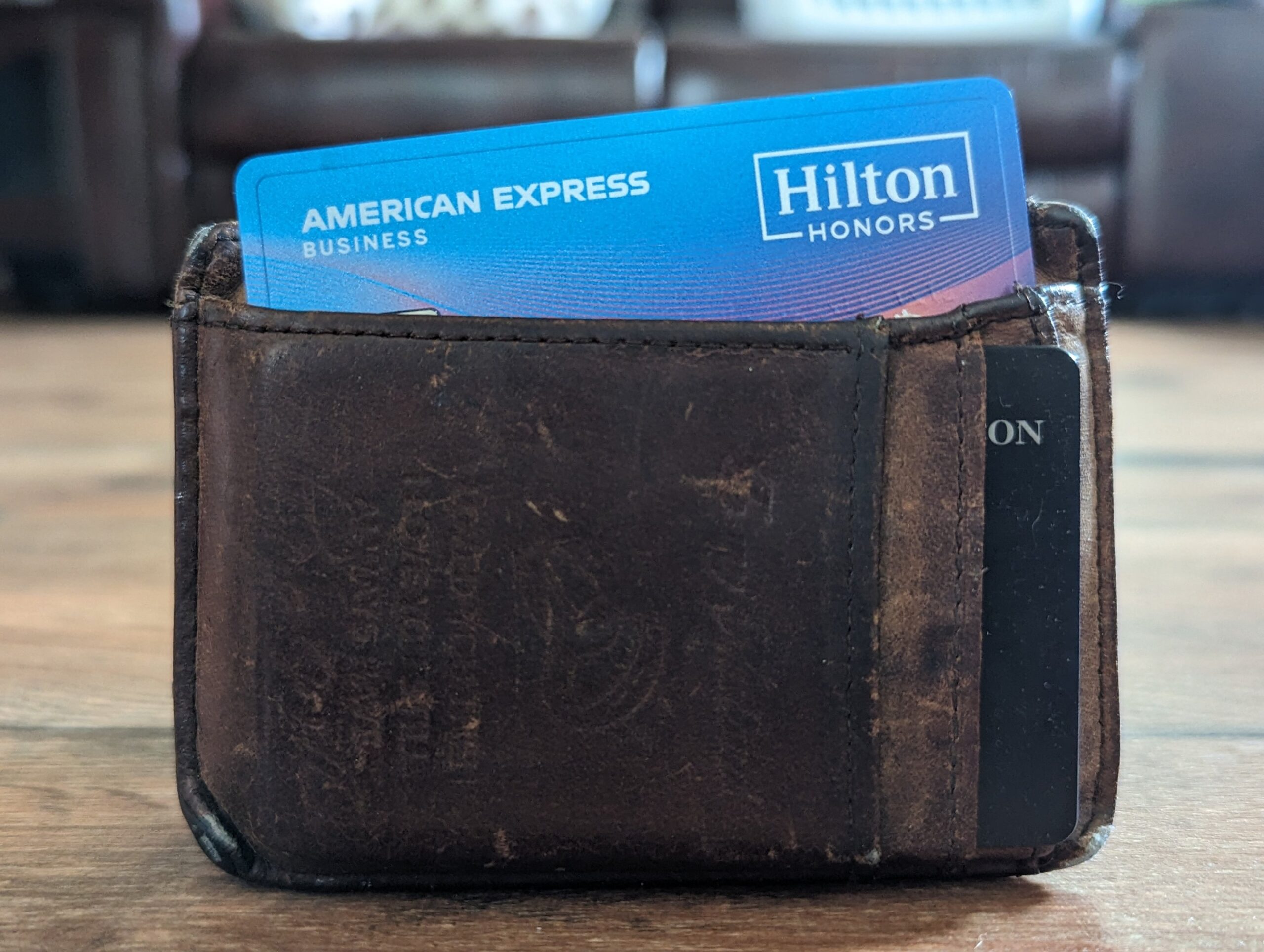 a wallet with a card in it