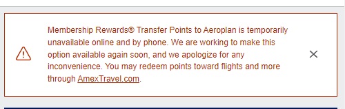 Replace: Transfers from Amex to Aeroplan working once more | Digital Noch Digital Noch