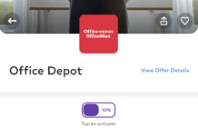 Dosh Office Depot 10% cashback linked Visa