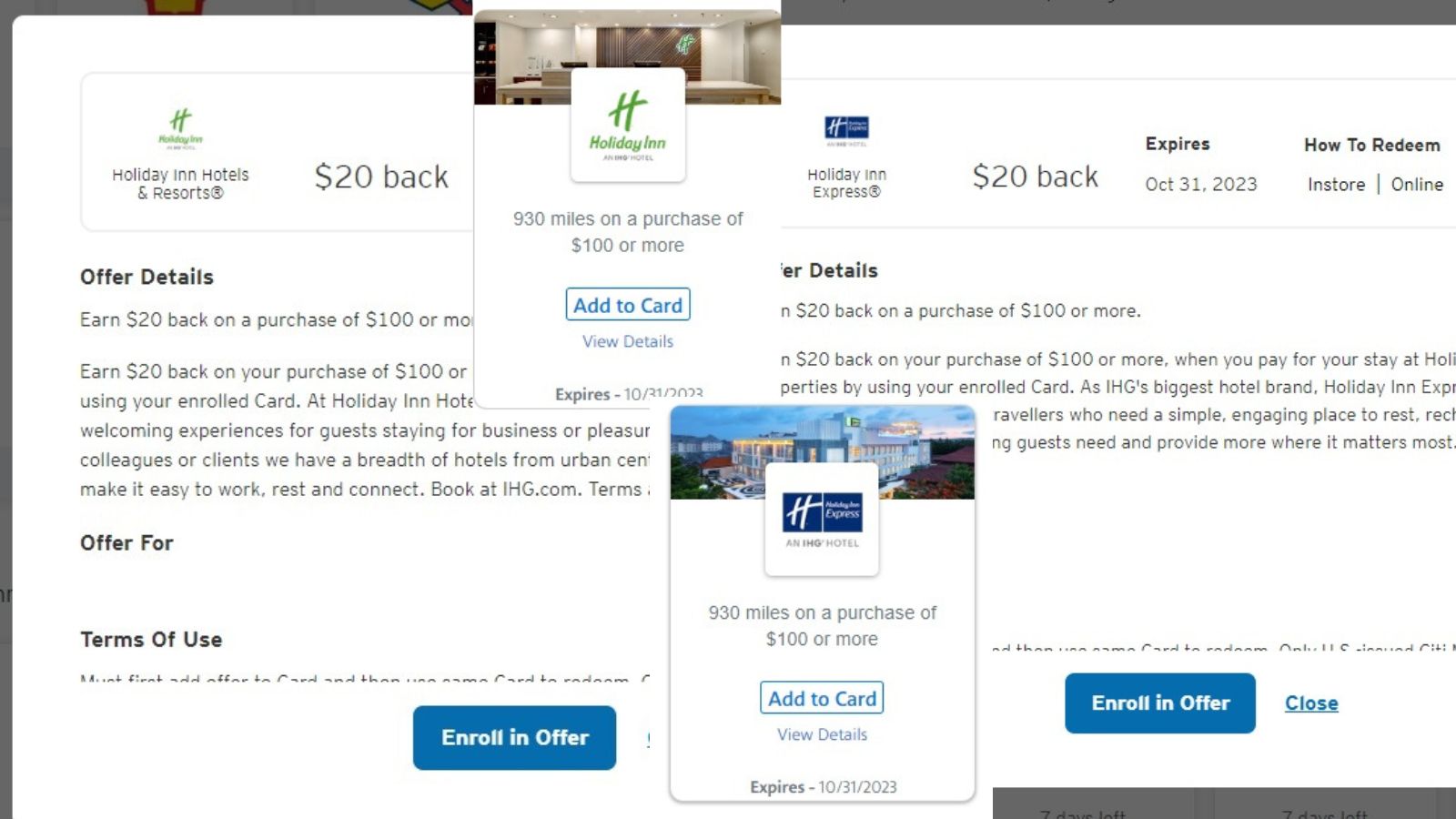 screens screenshots of a hotel