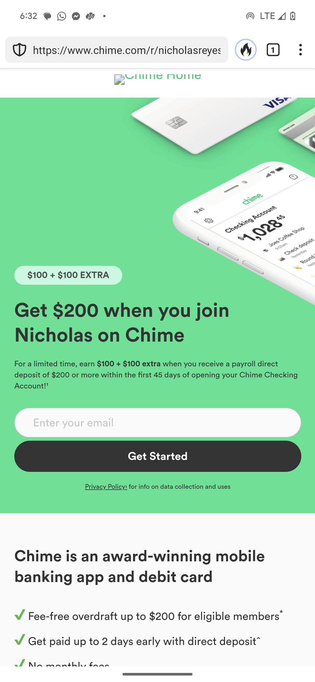 Simple $200 checking account bonus (as much as $500 or perhaps even $800+ in two-player mode) with Chime | Digital Noch Digital Noch