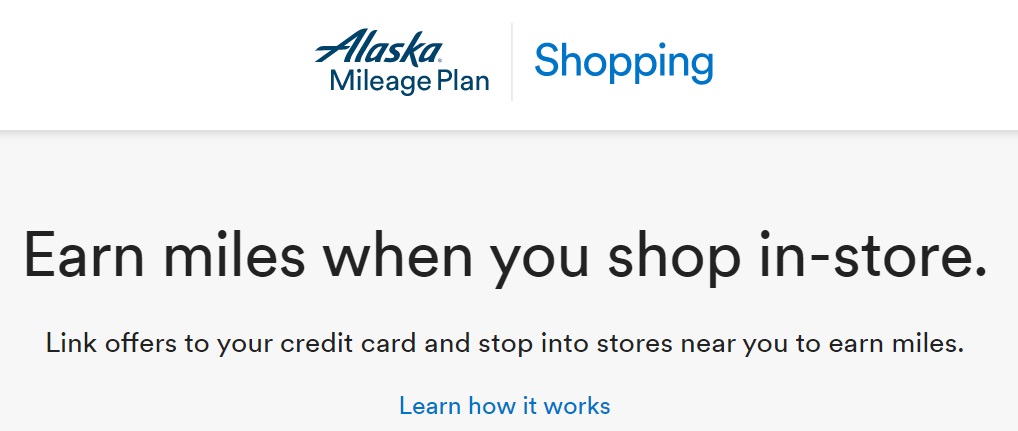 Alaska Shopping Portal In-Store Card-Linked Offers