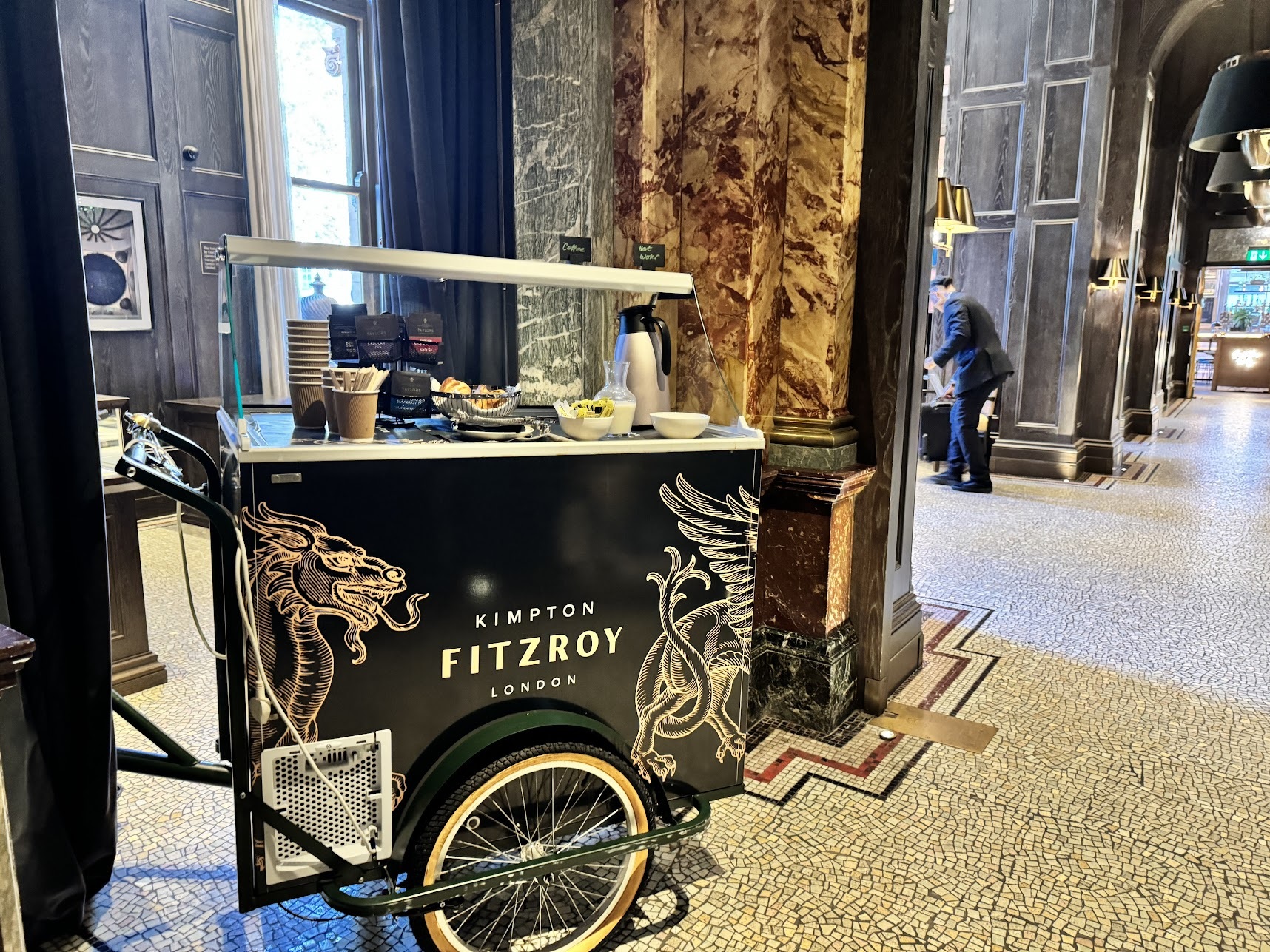 a food cart in a room