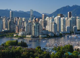 a city with many tall buildings and boats on water