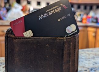 a wallet with credit cards inside