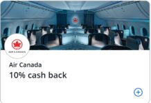Air Canada Chase Offer 10% back $100-$400 spend