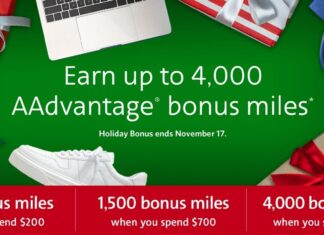 American Airlines shopping portal promotion 11.01.23