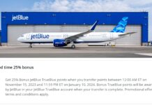 Chase Ultimate Rewards JetBlue 25% transfer bonus
