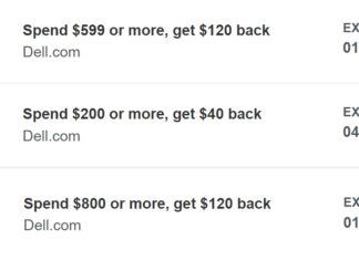 Dell Amex Offers 15%-20% back