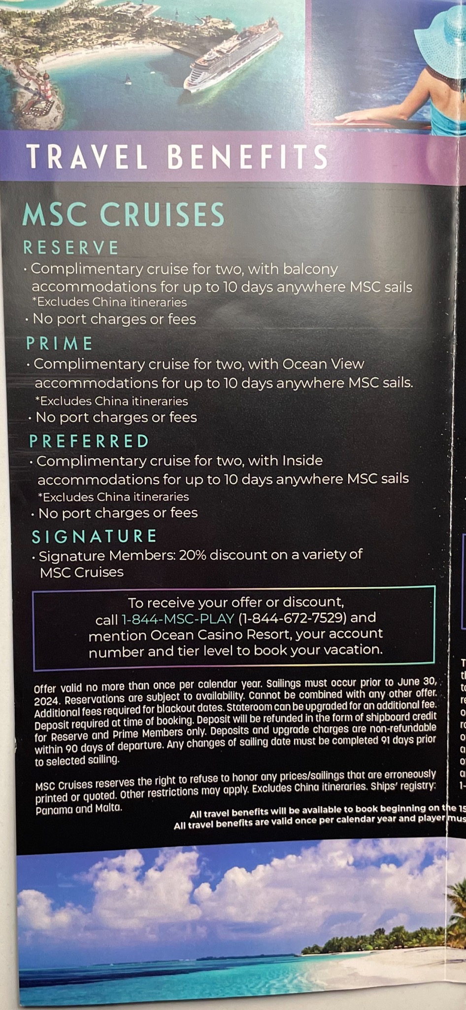 a sign on a cruise ship
