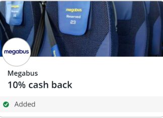Megabus Chase Offer 10% back