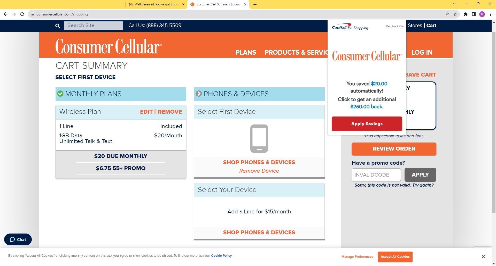 a screenshot of a cell phone website