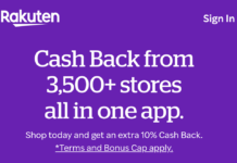 Rakuten 10% bonus cashback