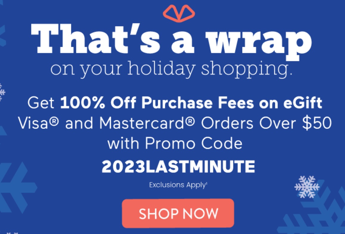TheGiftCardShop: Save 100% on purchase fees with promo code 2023LASTMINUTE