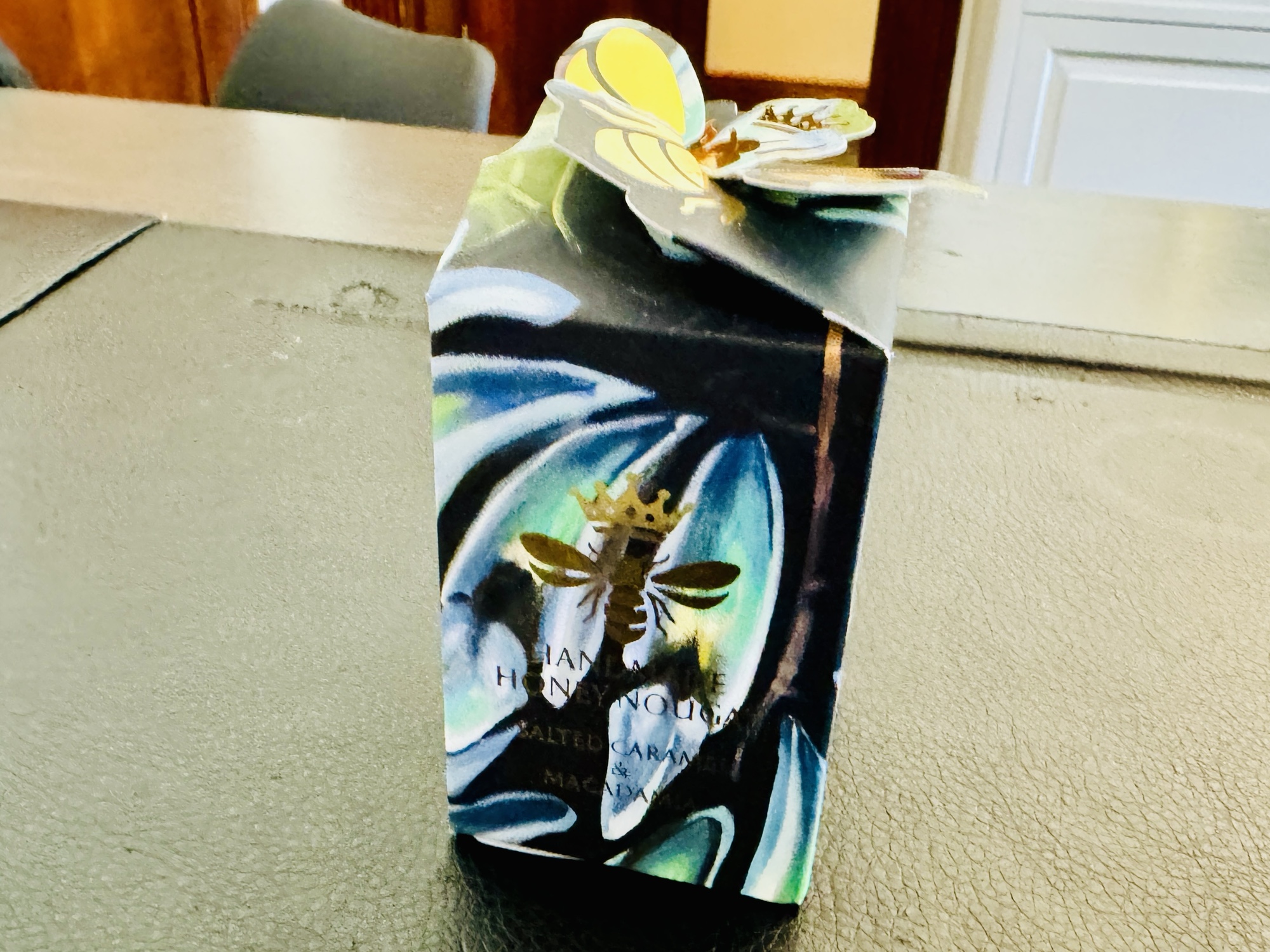 a box with a butterfly on it