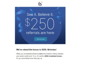 a blue and white card with white text and blue ribbon