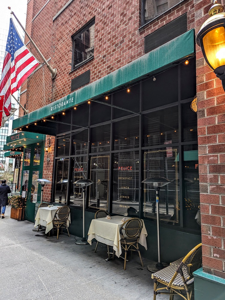 Thompson Gild Hall, NYC - Felice restaurant outdoor seating