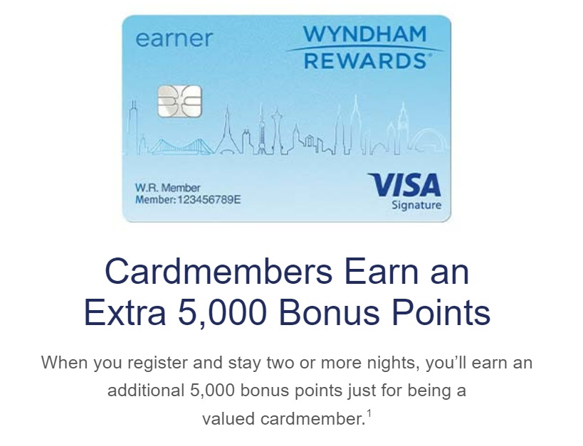 Wyndham 5,000 bonus points for cardholders