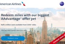 American Airlines 5,000 mile award sale