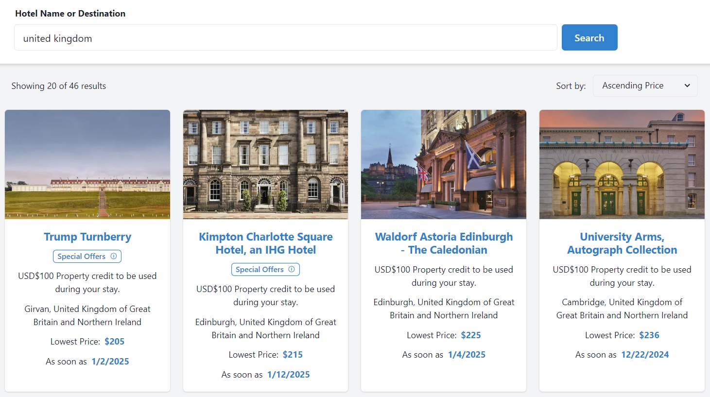 MaxFHR Fine Hotels & Resorts properties in the United Kingdom