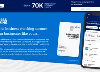 Amex Business Checking 70,000 bonus Membership Rewards