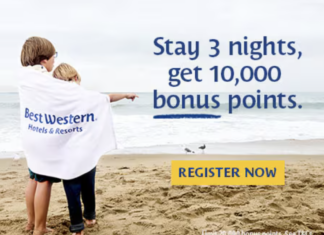 Best Western promotion stay 3 nights earn 10,000 bonus points