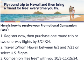 Southwest Hawaii Companion Pass promotion