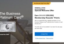 American Express Business Platinum 200,000 point referral offer