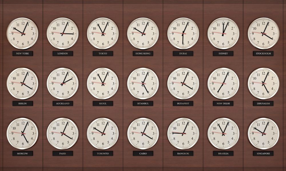 City time zones around the world