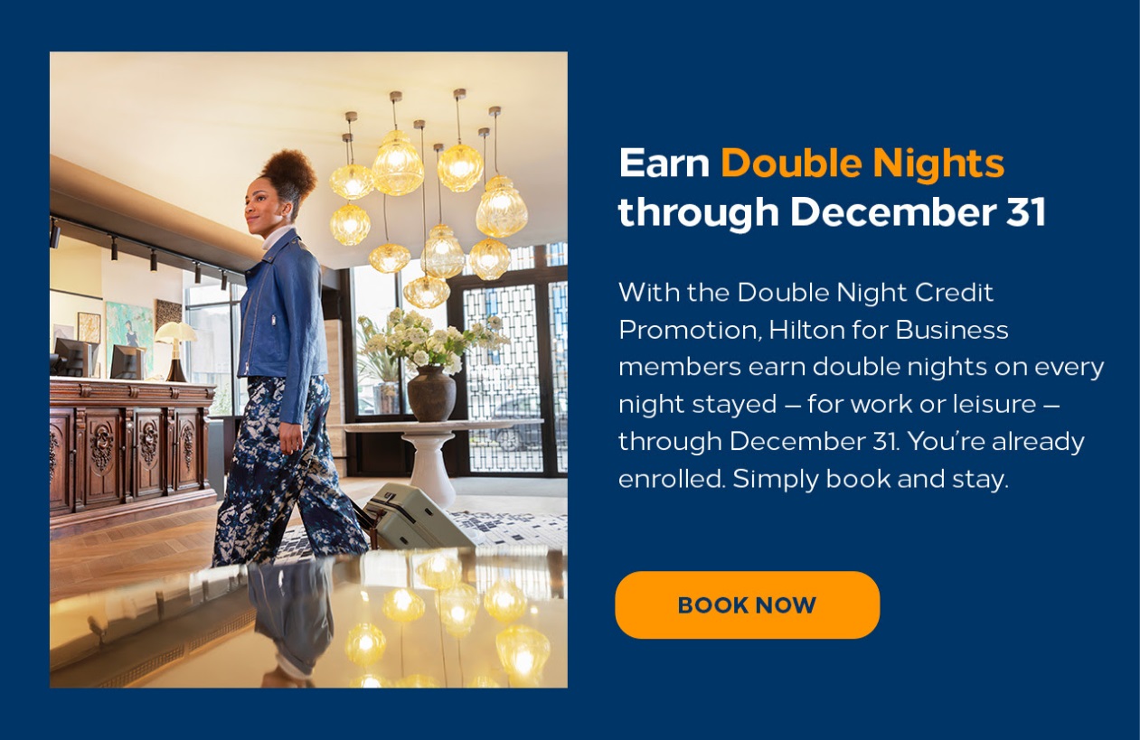 Hilton for Business double elite nights promotion
