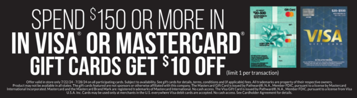 Hy-Vee Visa Mastercard gift card deal