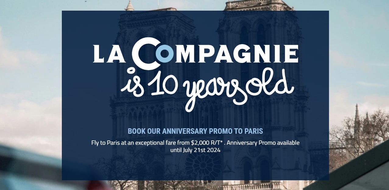 La Compagnie $2,000 round trip Paris business class